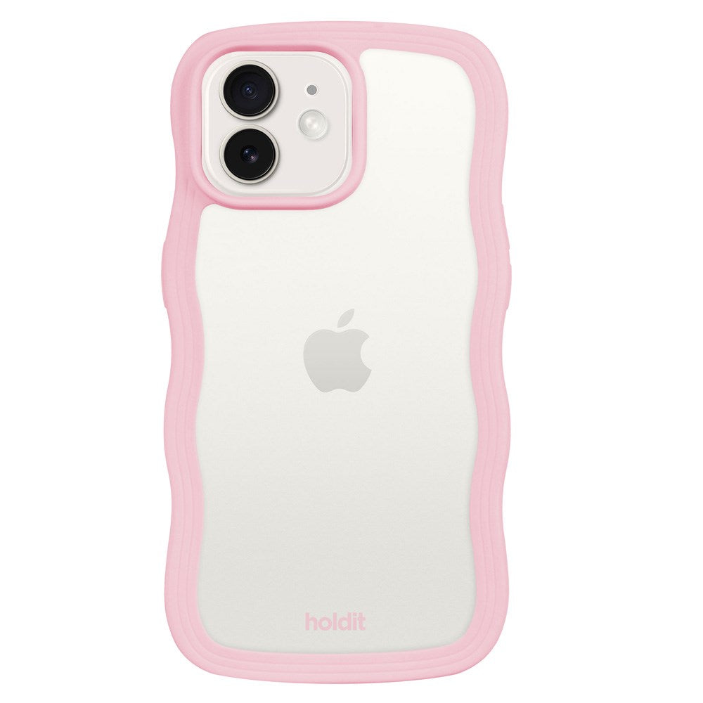 Holdit iPhone 12 / 12 Pro Wavy Case - Pink / Transparent