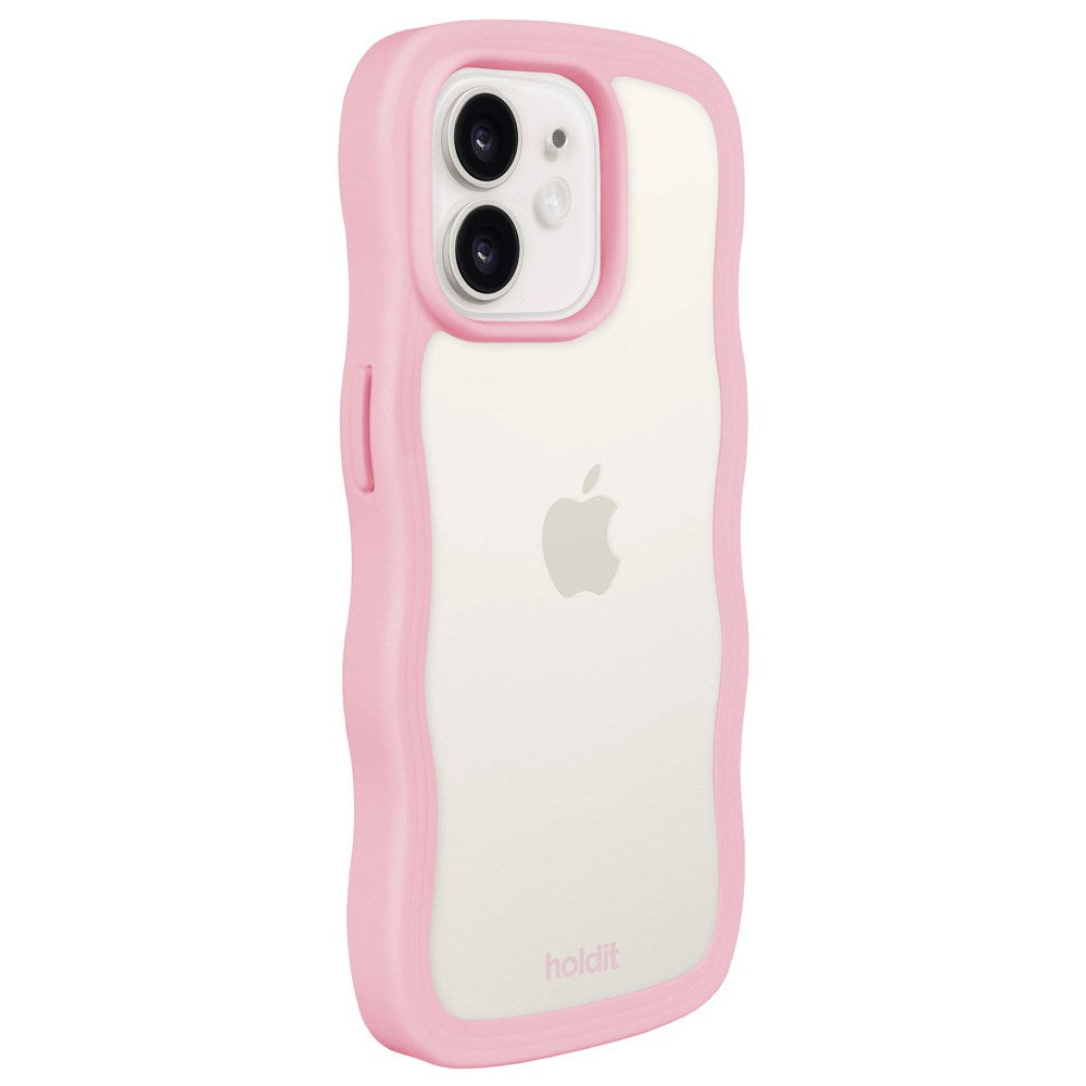 Holdit iPhone 12 / 12 Pro Wavy Case - Pink / Transparent