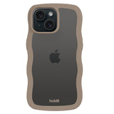 Holdit iPhone 15 / 14 / 13 Wavy Case - Mocha Brown / Transparent