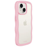 Holdit iPhone 15 / 14 / 13 Wavy Case - Pink / Transparent