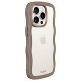 Holdit iPhone 14 Pro Wavy Case - Mocha Brown / Transparent