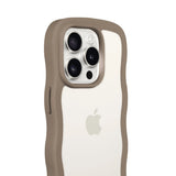 Holdit iPhone 14 Pro Wavy Case - Mocha Brown / Transparent