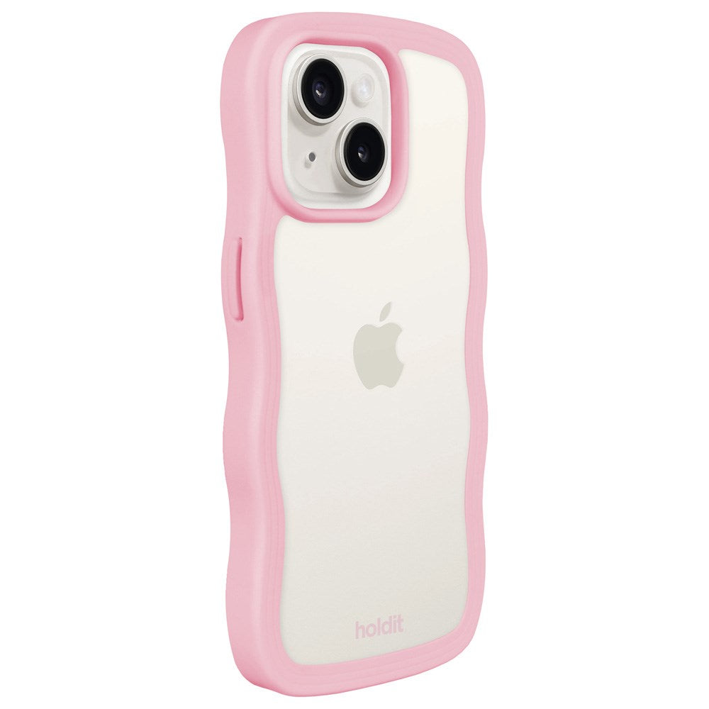 Holdit iPhone 15 Plus / 14 Plus Wavy Case - Pink / Transparent