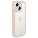 Holdit iPhone 15 / 14 / 13 Wavy Case - Light Beige / Transparent