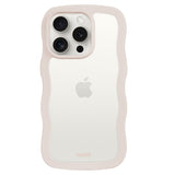 Holdit iPhone 14 Pro Wavy Case - Light Beige / Transparent