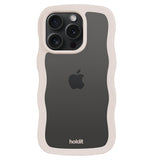 Holdit iPhone 14 Pro Wavy Case - Light Beige / Transparent