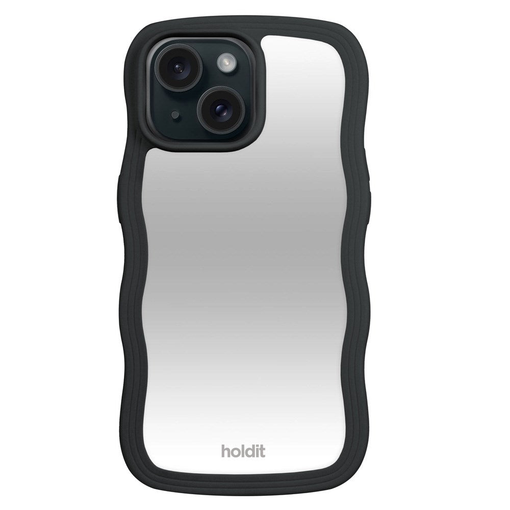 Holdit iPhone 15 / 14 / 13 Wavy Case - Black / Mirror