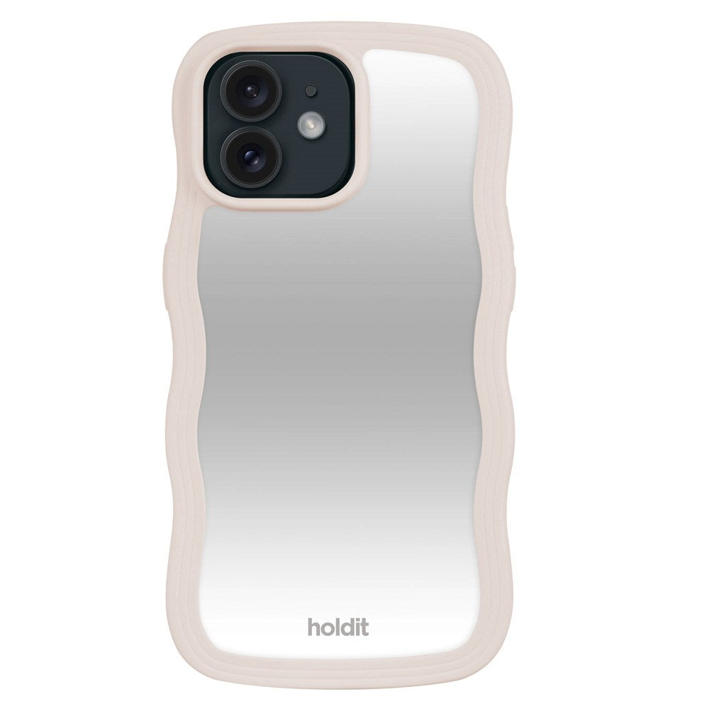 Holdit iPhone 12 / 12 Pro Wavy Case - Light Beige / Mirror