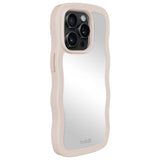 Holdit iPhone 14 Pro Wavy Case - Light Beige / Mirror