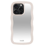 Holdit iPhone 15 Pro Wavy Case - Light Beige / Mirror