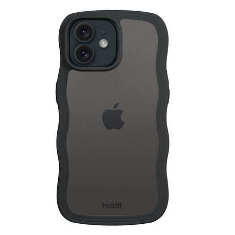 Holdit iPhone 12 / 12 Pro Wavy Cover - Black / Transparent