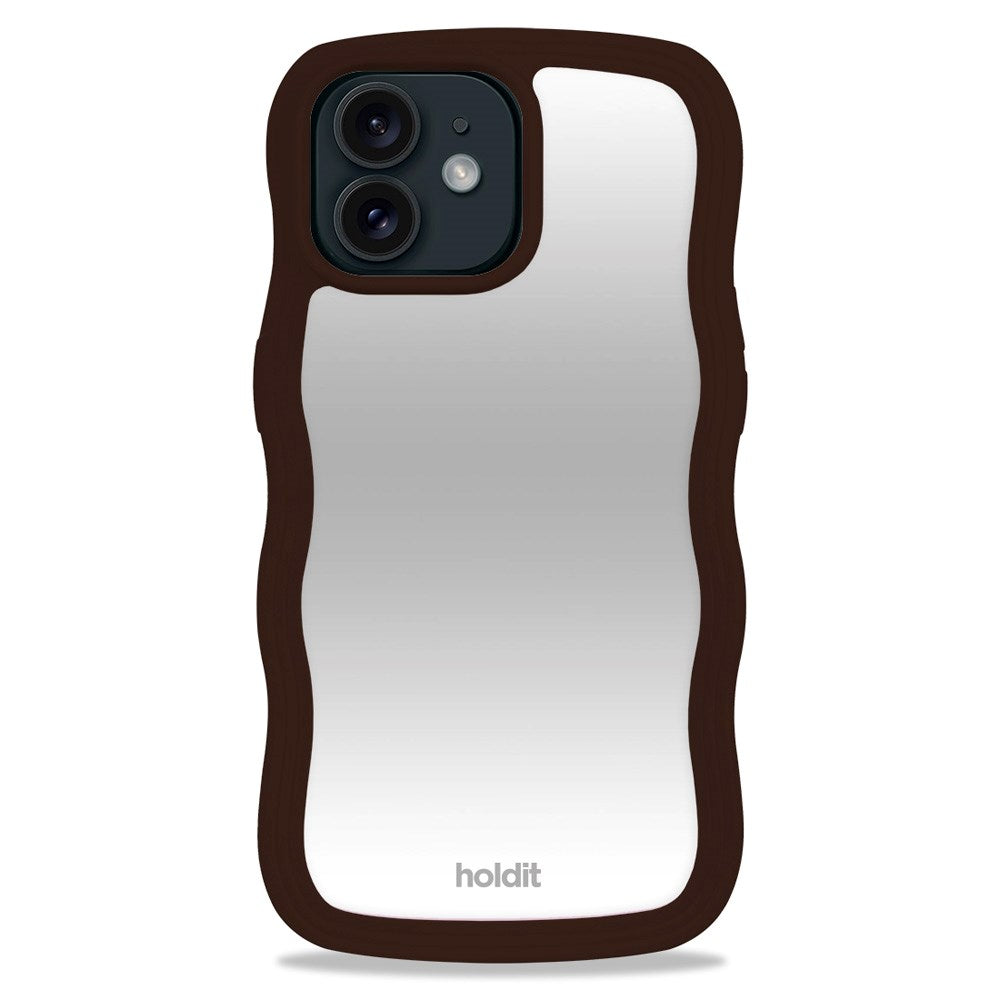 Holdit iPhone 12 / 12 Pro Wavy Cover - Chocolate / Mirror