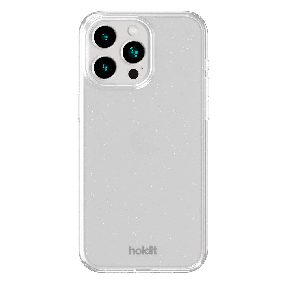 Holdit iPhone 15 Pro Glitter Case - White