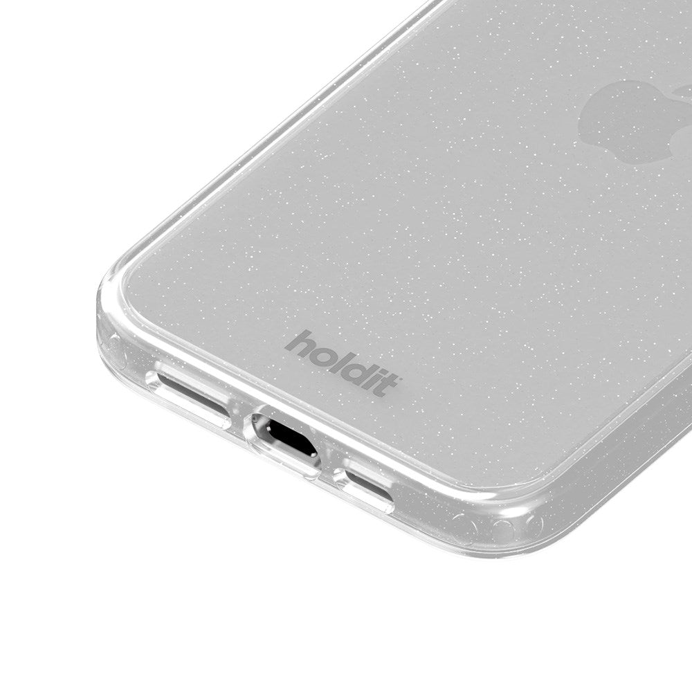 Holdit iPhone 15 Pro Glitter Case - White