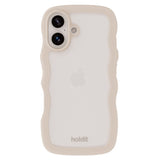 Holdit iPhone 16 Wavy Case - Beige / Transparent