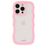 Holdit iPhone 16 Pro Wavy Case - Pink / Transparent