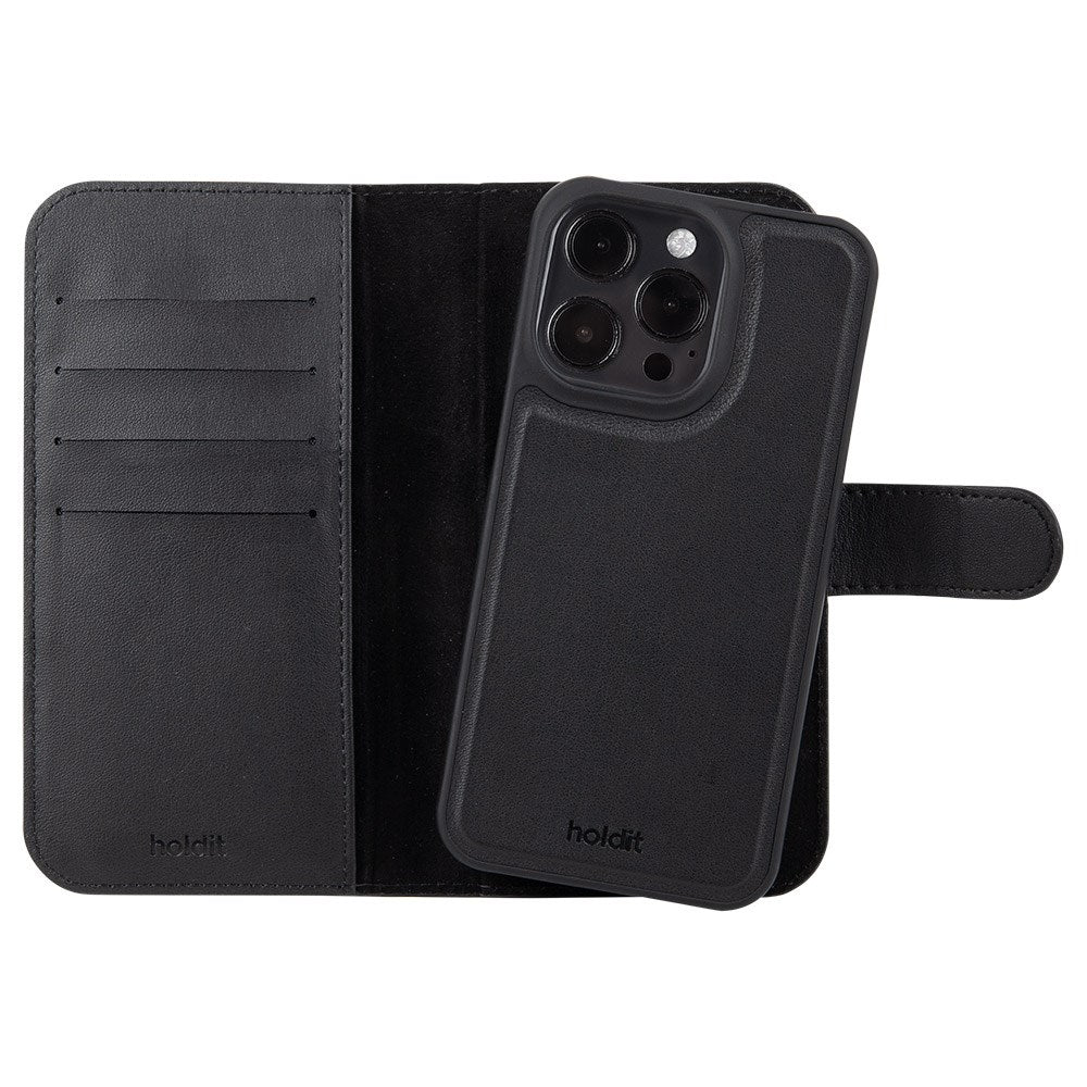 Holdit iPhone 16 Pro Wallet Case Magnet Plus - Flip Case - Black