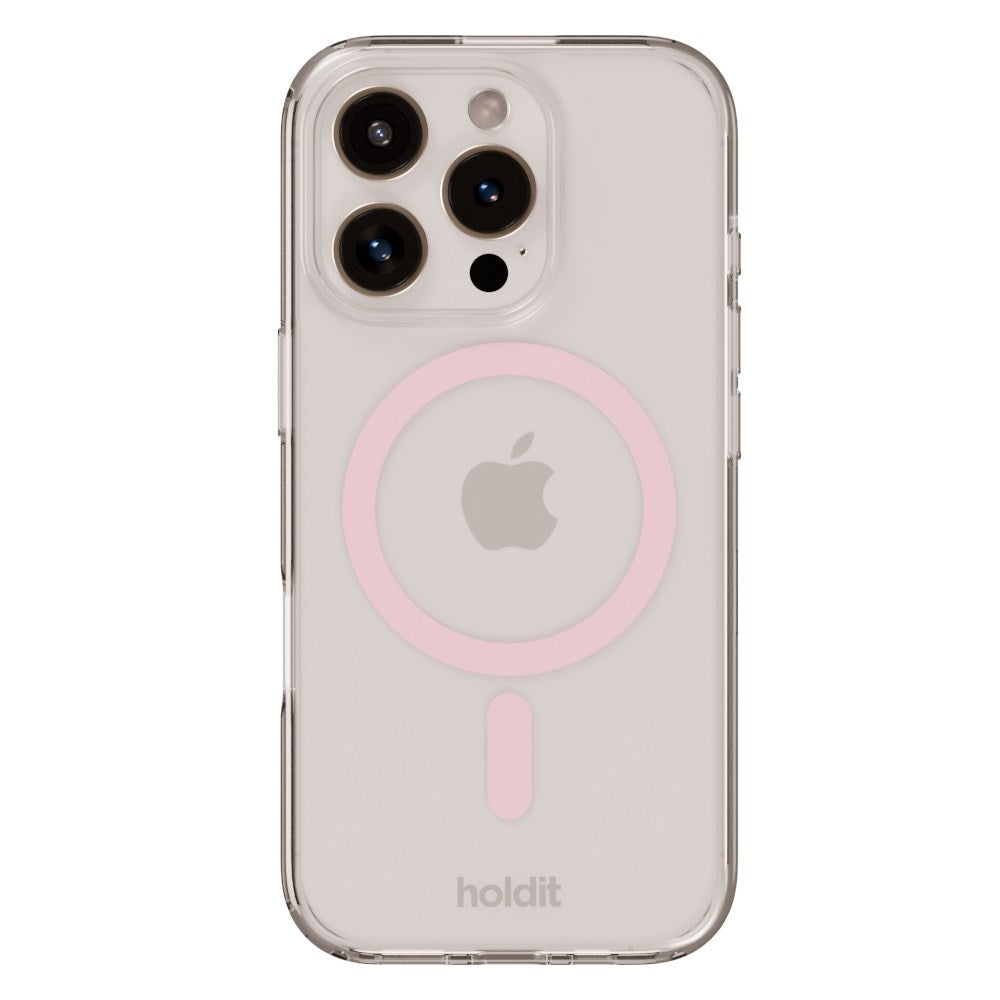 Holdit iPhone 16 Pro MagSafe Case - Transparent / Pink