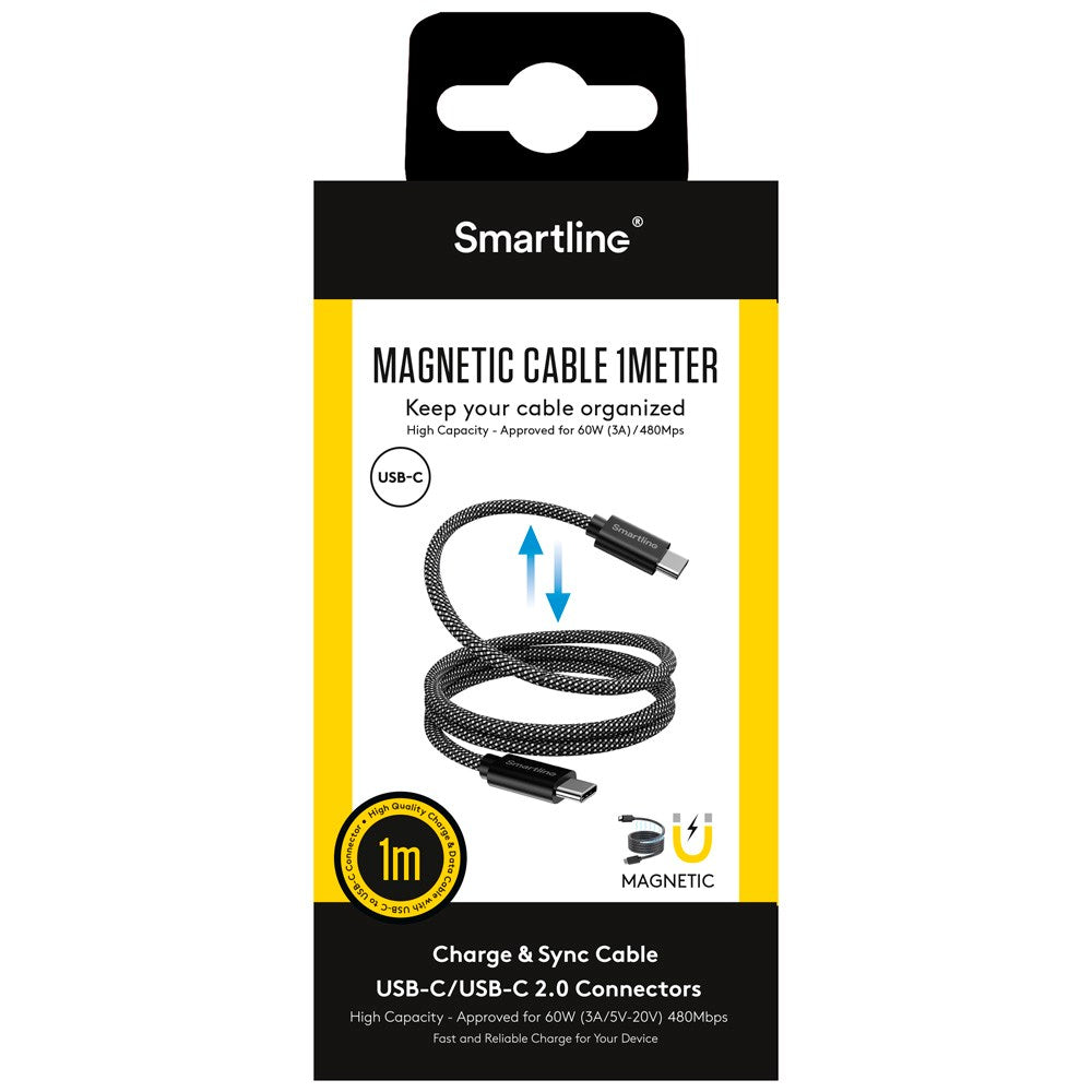 Smartline 60W Magnetic Cable USB-C to USB-C 1m - Black