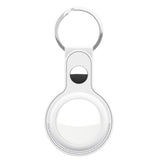 KeyBudz AirTag Keychain - Snap Ring - 2 Pack - Leather - White