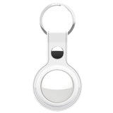 KeyBudz AirTag Keychain - Snap Ring - 2 Pack - Leather - White