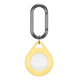 KeyBudz AirTag Silicone Keychain w. Carabiner - Secure Dock - 2 Pack - Yellow