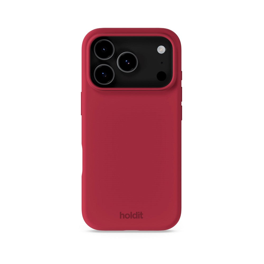 Holdit iPhone 17 Pro Soft Touch Silicone Case - Red Velvet
