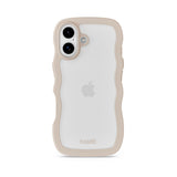 Holdit iPhone 17 Wavy Case - Light Beige / Transparent