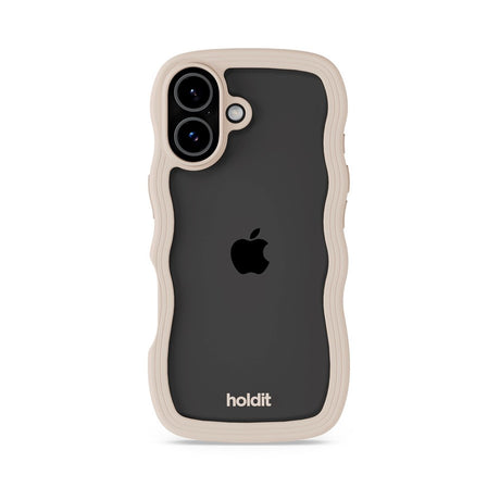 Holdit iPhone 17 Wavy Case - Light Beige / Transparent