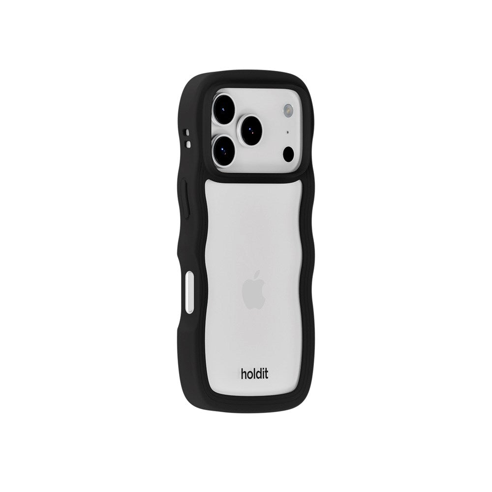 Holdit iPhone 17 Pro Wavy Case - Black / Transparent