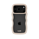 Holdit iPhone 17 Pro Wavy Case - Light Beige / Transparent