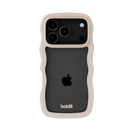 Holdit iPhone 17 Pro Max Wavy Case - Light Beige / Transparent