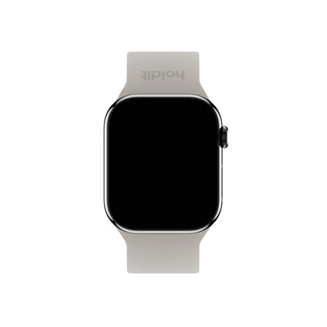 Apple Watch (42/44/SE/45/46/49mm) Holdit Silicone Watch Strap with Metal Buckle - Taupe