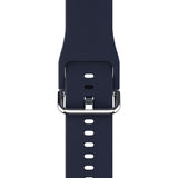 Apple Watch (42/44/SE/45/46/49mm) Holdit Silicone Watch Strap with Metal Buckle - Navy Blue