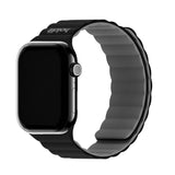 Apple Watch (38/40/SE/41/42mm) Holdit Silicone Magnet Watch Strap - Black / Grey