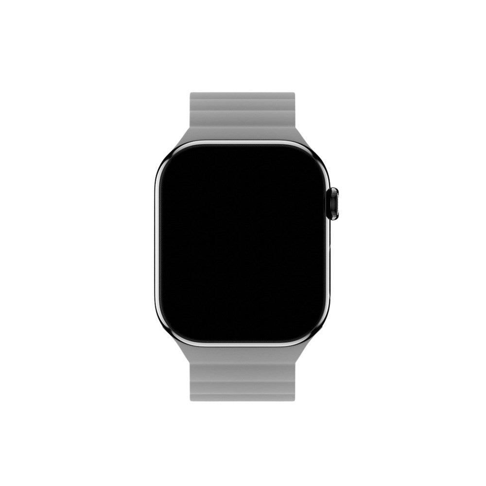 Apple Watch (38/40/SE/41/42mm) Holdit Silicone Magnet Watch Strap - Black / Grey