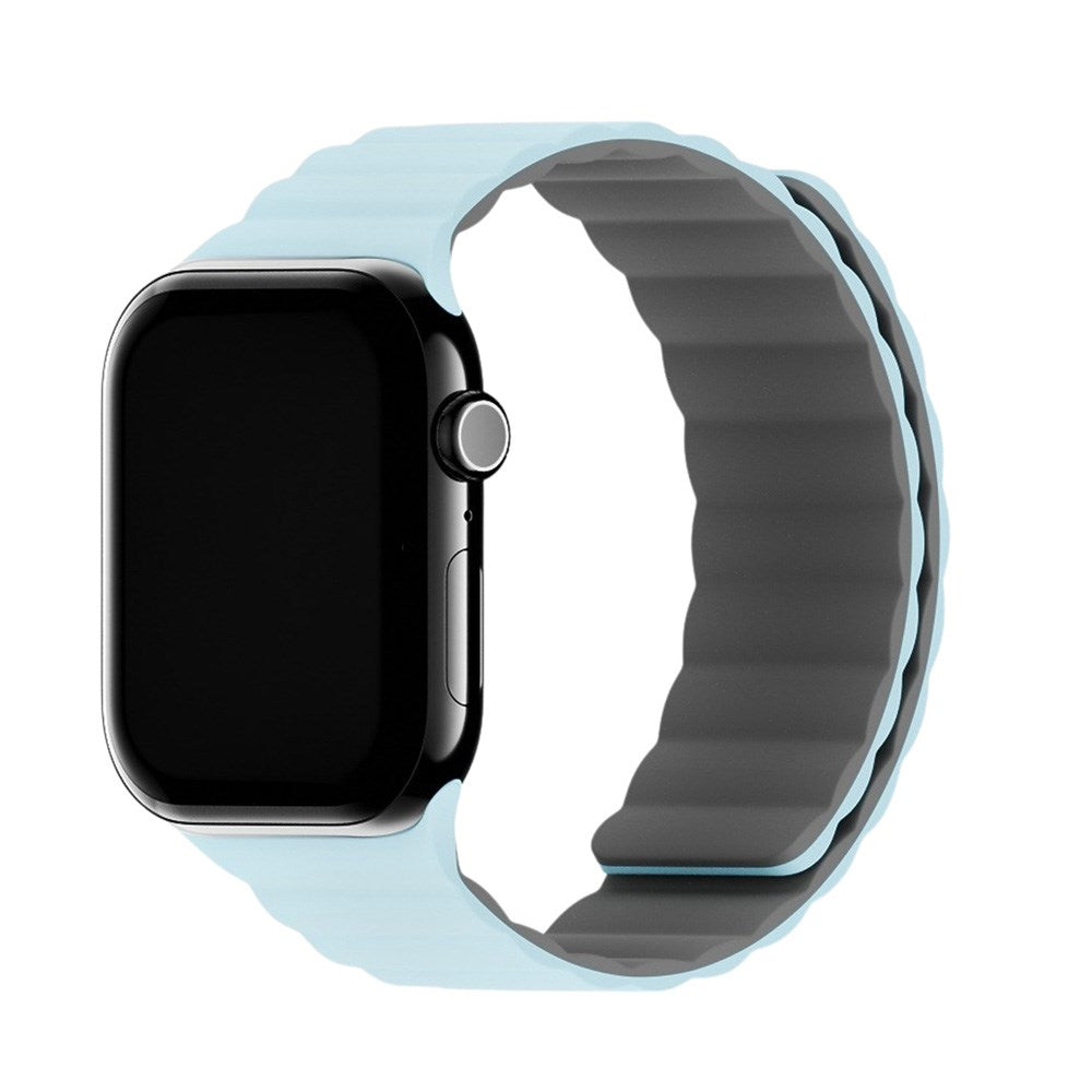 Apple Watch (38/40/SE/41/42mm) Holdit Silicone Magnet Watch Strap - Grey / Blue