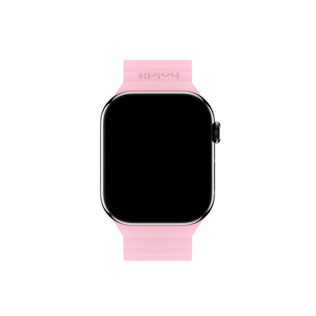 Apple Watch (38/40/SE/41/42mm) Holdit Silicone Magnet Watch Strap - Pink / Beige