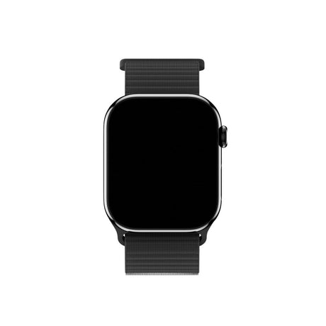 Apple Watch (42/44/SE/45/46/49mm) Holdit Nylon Watch Strap with Velcro Closure - Black