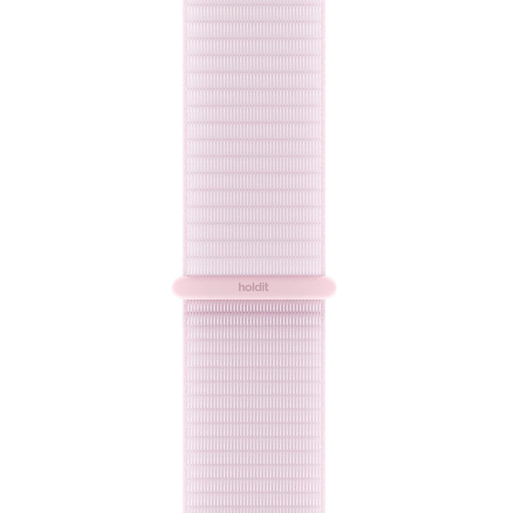 Apple Watch (42/44/SE/45/46/49mm) Holdit Nylon Watch Strap with Velcro Closure - Pink