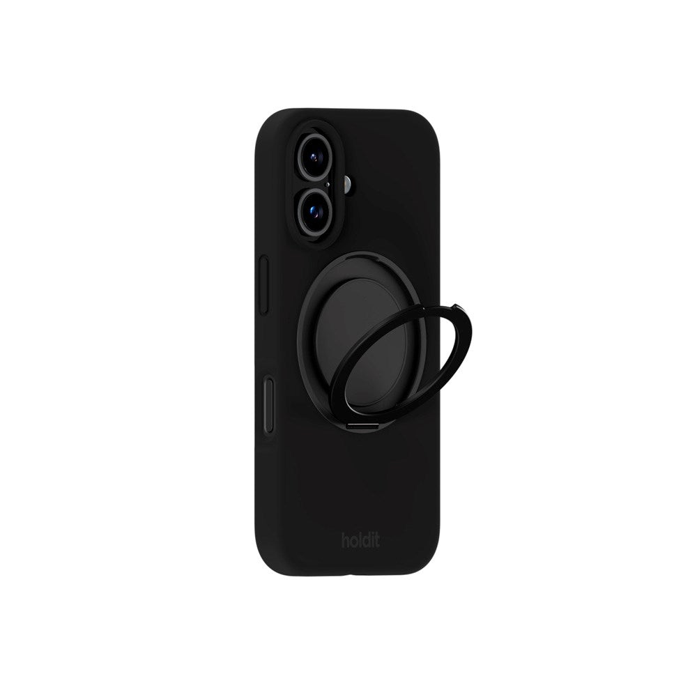 iPhone 16 Holdit Silicone Stand Case - Black