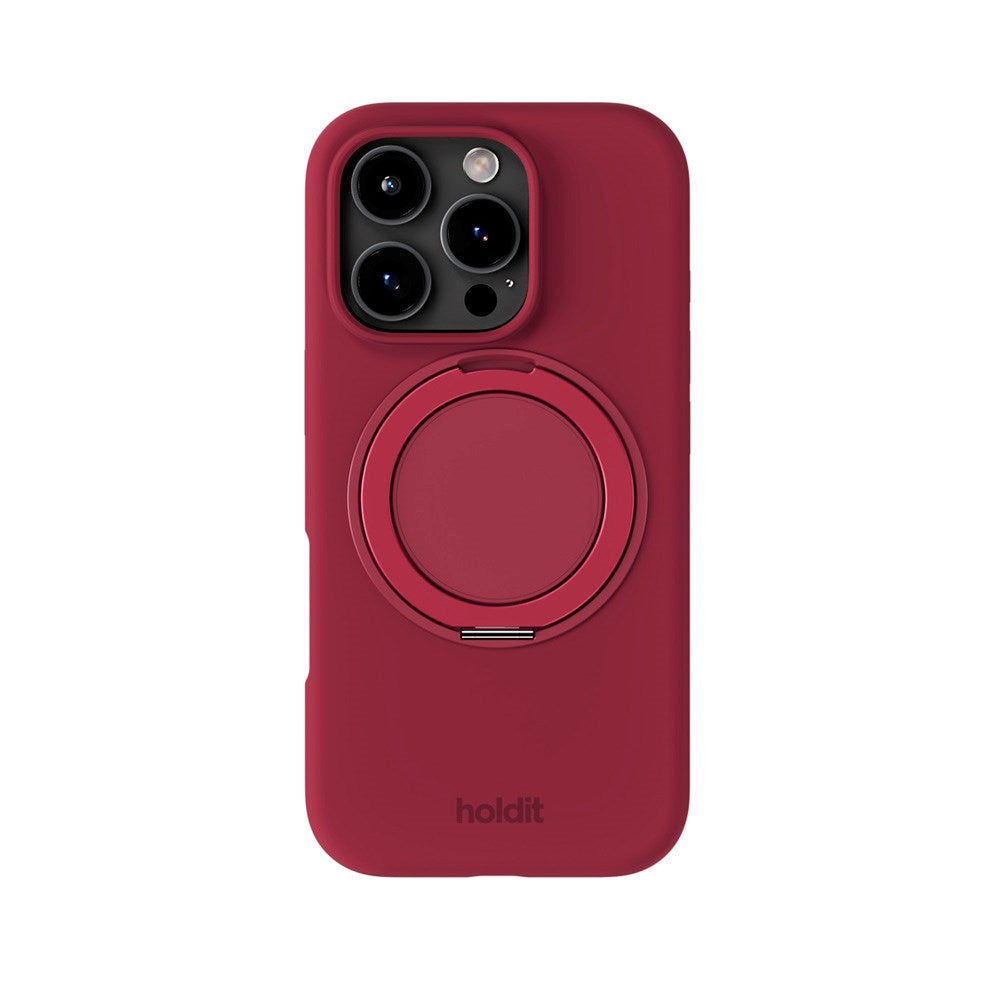 iPhone 16 Pro Holdit Silicone Stand Case - Red Velvet