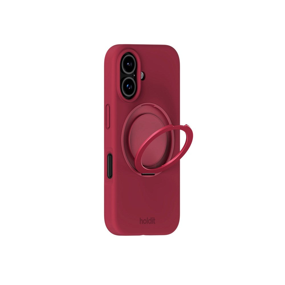 iPhone 16 Holdit Silicone Stand Case - Red Velvet