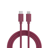 Smartline (3A/27W) USB-C to Lightning Braidy Cable 2m - Dark Red
