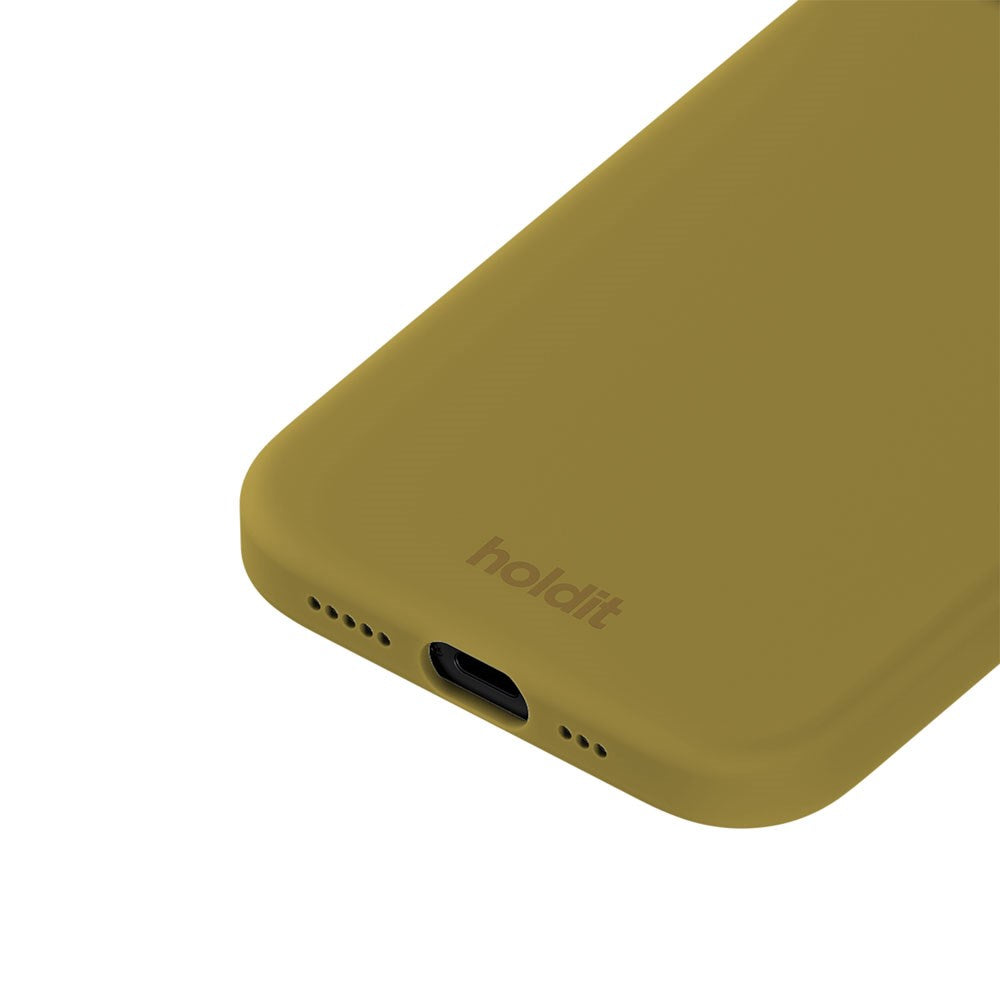 iPhone 15 Holdit Soft Touch Silicone Case - Warm Olive