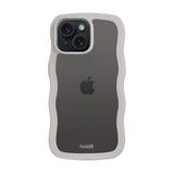 iPhone 16e / 15 / 14 / 13 Holdit Wavy Case - Wool Grey / Transparent