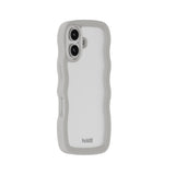 iPhone 16 Holdit Wavy Case - Wool Grey / Transparent