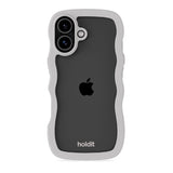 iPhone 17 Holdit Wavy Case - Wool Grey / Transparent