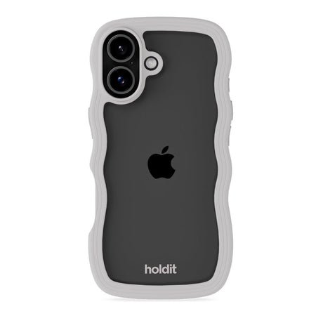 iPhone 17 Holdit Wavy Case - Wool Grey / Transparent