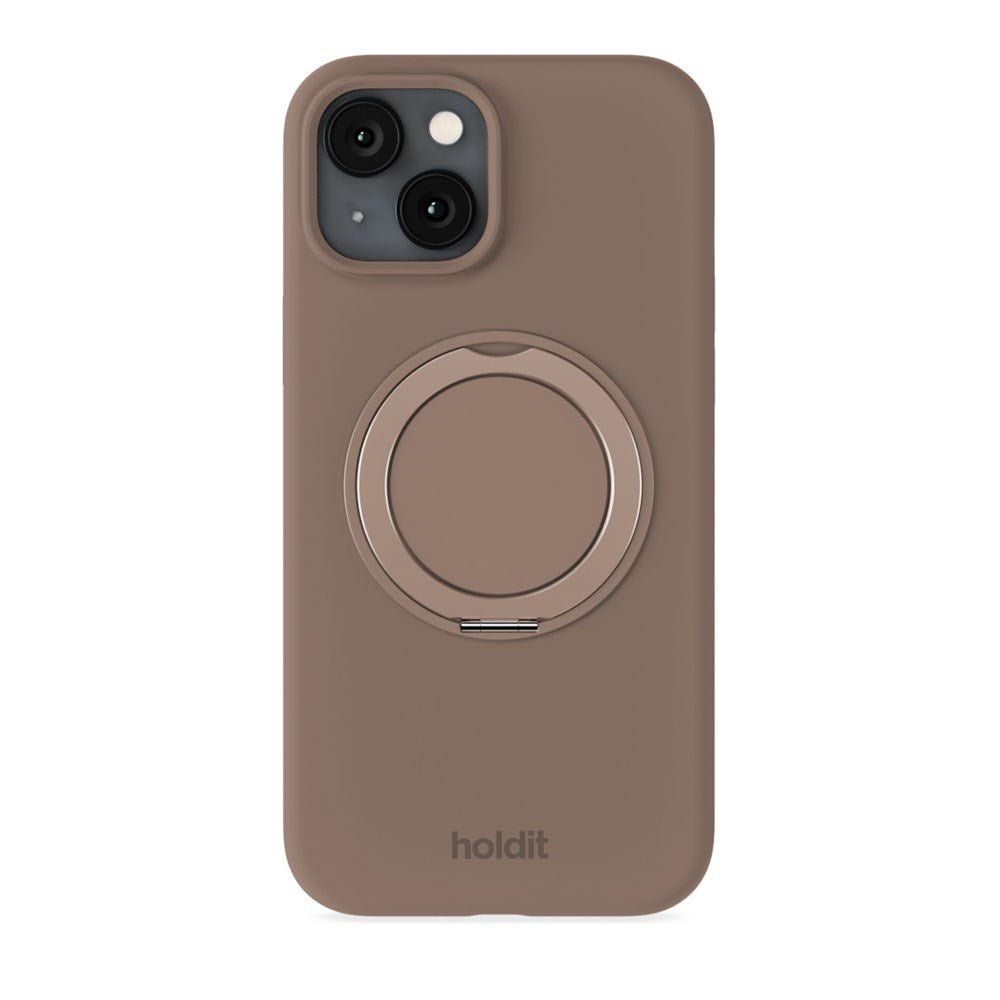 iPhone 16e / 15 Holdit Silicone Stand Case - Mocha Brown